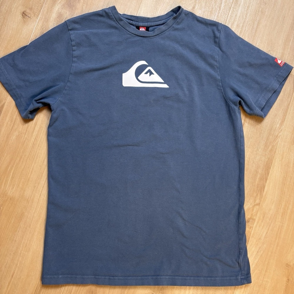 Quiksilver Navy Short Sleeve Tee with White Logo